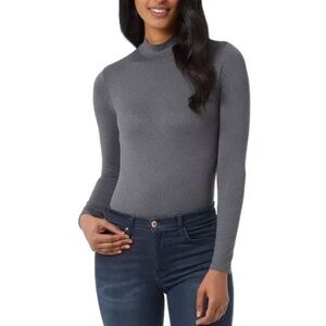 32 Degrees Gray Long Sleeve High Neck Bodysuit
